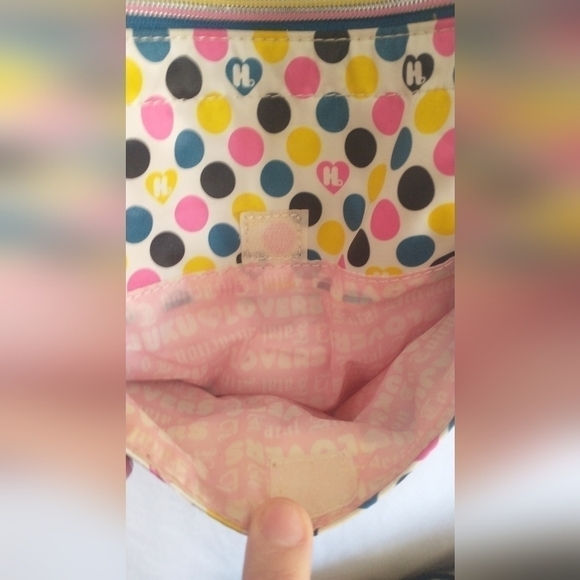 Y2K Harajuku Lovers 90"s Crossbody Bag Heart Girl Purse Blue Yellow Pink Vintage - Picture 7 of 15